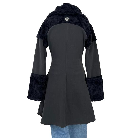 Vintage Mimdo Penny Lane Black Trim Gray Fleece Full Zip Long Jacket (Sz S) - Picture 4 of 15